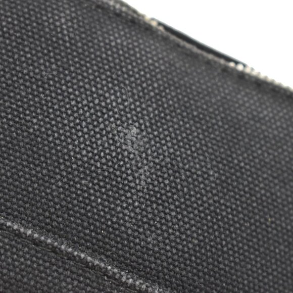 HERMES Logo Bolide 16 Mini Pouch Bag 100% Cotton Leather Black France 09KB142 - Picture 9 of 15